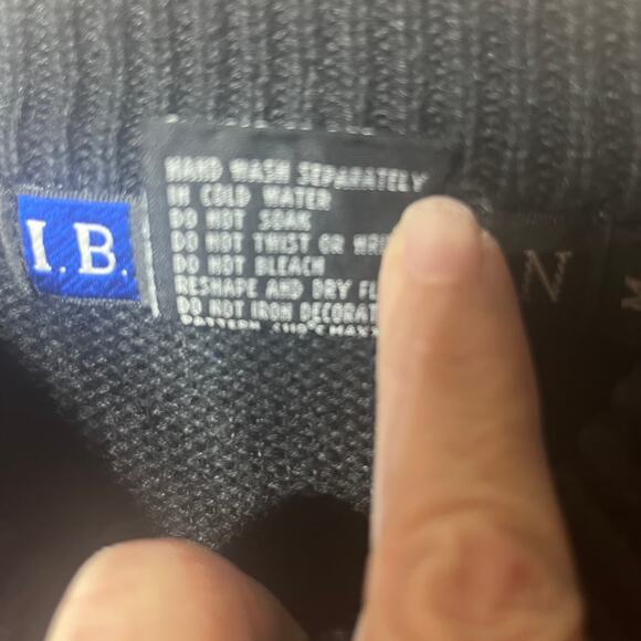 VTG 90s B. Diffusion Sweater Black Multi Embroidered Floral Beaded Artsy M - Picture 8 of 8